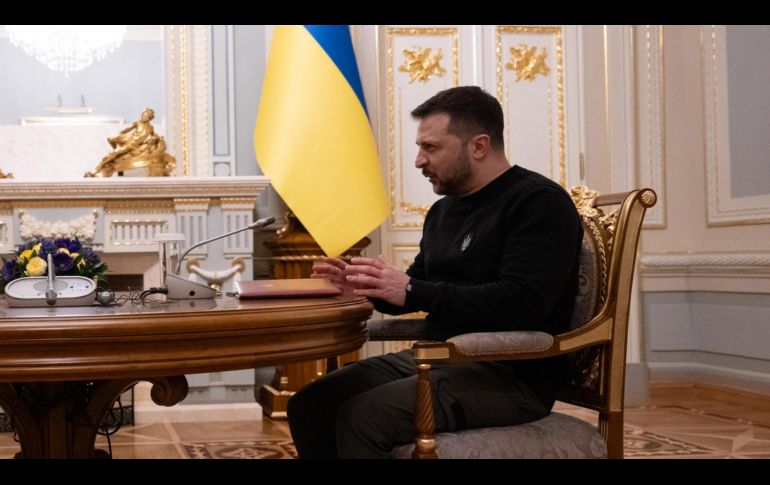 Zelenski se dirigió al G7 desde Kiev; fue acompañado de Meloni, Trudeau y Von der Leyen. EFE / FILIPPO ATTILI