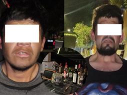 Los detenidos son Brayan “N”, de 27 años y Carlos Martín “N”, de 32, quienes quedaron a disposición del Ministerio Público. ESPECIAL / POLICÍA DE GDL