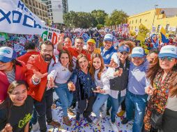 La candidata del “Fuerza y Corazón por México”, Xóchitl Gálvez, durante una de sus visitas a Jalisco en el periodo de precampaña. ESPECIAL