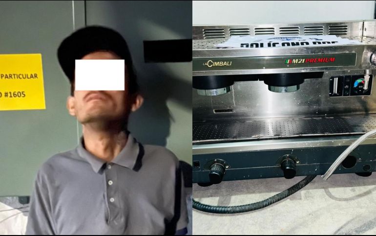 Los oficiales recuperaron la cafetera que está valorada en alrededor de 80 mil pesos. ESPECIAL