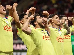 Los festejos a placer de los capitalinos en territorio tapatío se han vuelto una constante y está vez no fue la excepción en la Ida de los Octavos de Final de la Concacaf Champions Cup. EL INFORMADOR/ H. Figueroa.