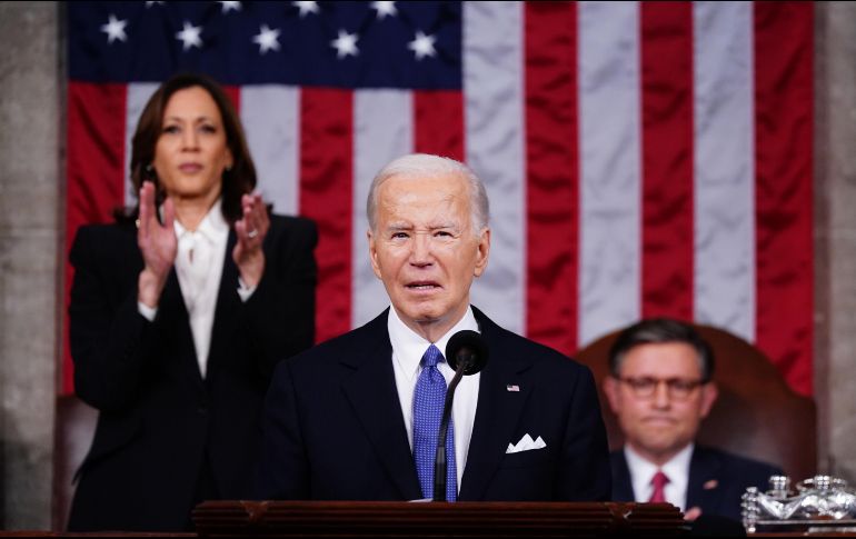 Joe Biden advirtió que el más probable candidato presidencial del Partido Republicano, Donald Trump, sería una alternativa peligrosa. EFE/ S. THEW.