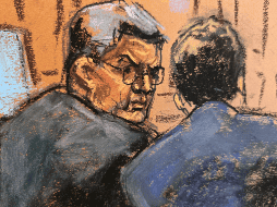 Imagen del juicio al expresidente de Honduras, Juan Orlando Hernández. EFE / J. Ronsenberg