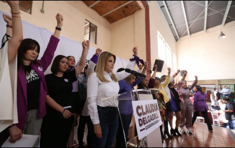 En el encuentro con empresarias, Claudia Delgadillo refrendó sus 20 compromisos en materia de género. CORTESÍA