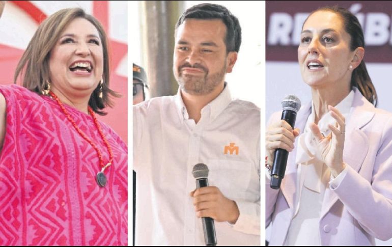 El debate contará con la participación de Claudia Sheinbaum, Xóchitl Gálvez y Jorge Álvarez Máynez. ESPECIAL.