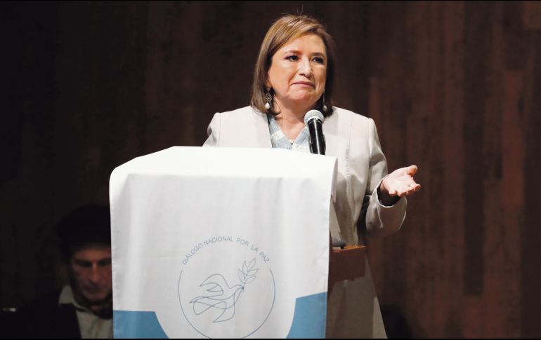 Gálvez durante su intervención en el Diálogo Nacional por la Paz. EFE/S. Gutiérrez