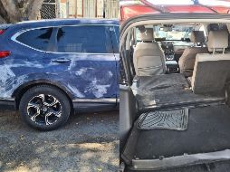 Se trata de una camioneta Honda CRV, la cual estaba a punto de ser repintada, y la cual se encontró sobre la calle Hacienda de las Margaritas, entre la avenida Hacienda de las Hortensias y Hacienda Laureles, en la colonia Haciendas del Valle, al norte de Zapopan. ESPECIAL