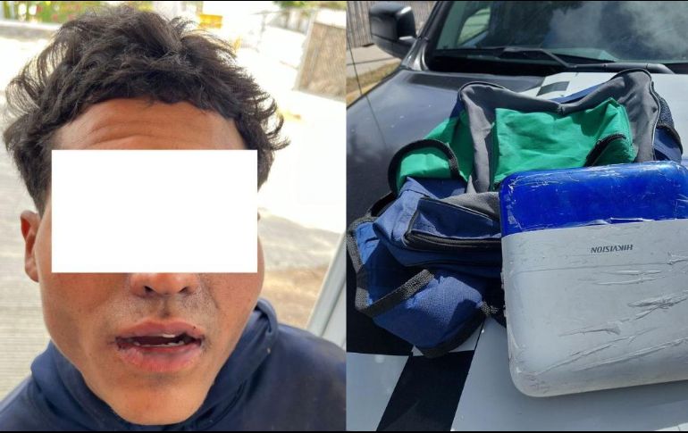 El detenido fue identificado como Eduardo “N”, de 18 años, quien fue puesto a disposición del Ministerio Público. ESPECIAL / POLICÍA DE GUADALAJARA