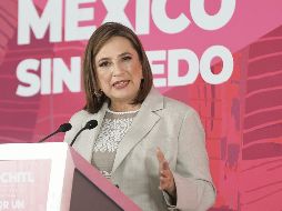 Xóchitl Gálvez Ruiz, durante su “Conferencia de la verdad”. EL UNIVERSAL