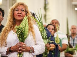 Vendedores de palma de la zona del Templo de la Merced, dijeron que este año había menos ventas de palmas. EL INFORMADOR / H. FIGUEROA