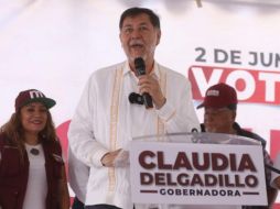 Al grito de “En México, Jalisco y Tonalá, Morena gobernará” fue como recibieron los tonaltecas a Gerardo Fernández Noroña, referente nacional del Movimiento de Regeneración Nacional. CORTESÍA