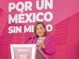 Xóchitl Gálvez, durante su visita a Oaxaca. ESPECIAL