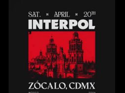 La banda de rock Interpol anunció fecha en el zócalo para presentar concierto gratuito. ESPECIAL / X:@@Interpol