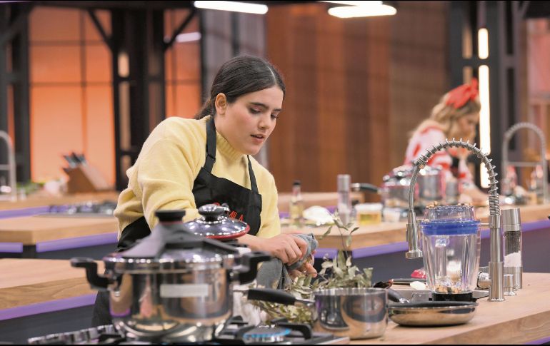 Camila Fernández es captada en la prueba de eliminación del reality. CORTESÍA