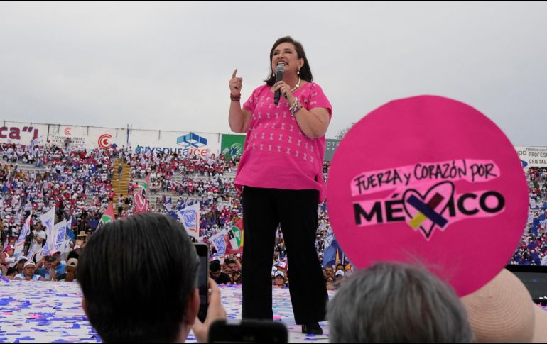 Xóchitl Gálvez refirió tener 60 años esperando para el evento de hoy, donde se medirán los tres aspirantes por la Presidencia AP/F. Llano