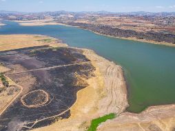 Las altas temperaturas han consumido parte del cuerpo de agua de la presa Calderón, que abastece principalmente a Guadalajara y Tonalá. EL INFORMADOR/A. Navarro