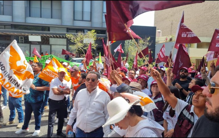 Los ánimos se encendieron entre los simpatizantes de Morena y MC. EL INFORMADOR/ J. Díaz