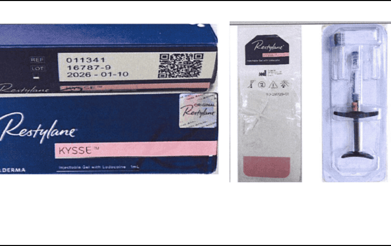 Antes de utilizar Restylane Kysse (gel con lidocaína), se deberá verificar que los números de lote en la caja y el empaque de la jeringa no coincidan con los aquí mencionados. ESPECIAL / COFEPRIS