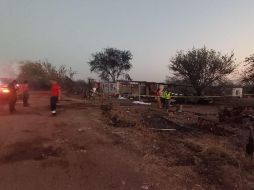 Personal de la Unidad Estatal de Protección Civil y Bomberos del Estado informaron del reporte ocurrido en el llamado Camino la Noria a La Rivera, en el municipio mencionado. CORTESÍA