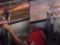 De acuerdo con la declaración de la policía municipal, durante el altercado, los involucrados lanzaron piedras a los autobuses, causando daños en los vidrios. ESPECIAL