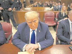 El ex presidente en espera del inicio de su juicio en un tribunal de Manhattan, en Nueva York. AFP