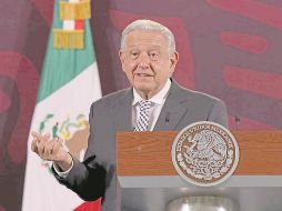 Andrés Manuel López Obrador, Presidente de México, durante su conferencia matutina en Palacio Nacional. EL UNIVERSAL