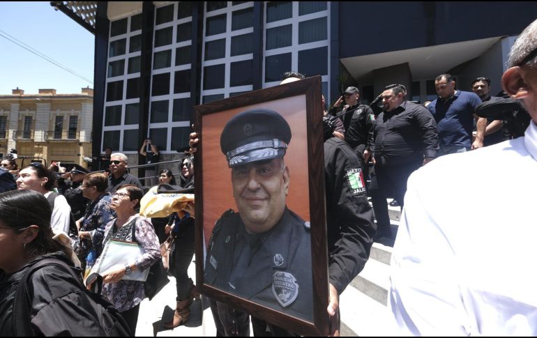 Este lunes se llevó a cabo el homenaje de Gerardo Insúa para despedirlo y rendirle honores. ESPECIAL/ Secretaría de Seguridad