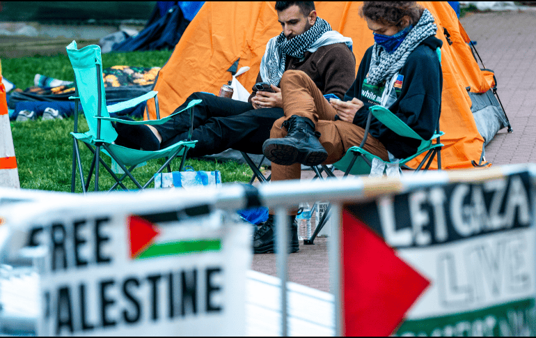 Universidades estadounidenses han llevado a cabo protestas estudiantiles en contra de la guerra en Gaza. EFE/S. THEW