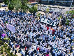 En el centro de la ciudad, la Federación General de Trabajadores del Estado y sus Municipios (FGTEM) también realizó una manifestación. EL INFORMADOR / A. NAVARRO
