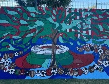 El tríptico gigante realizado en Verde Valle es una pieza 360 x 220 centímetros. ESPECIAL / Chivas