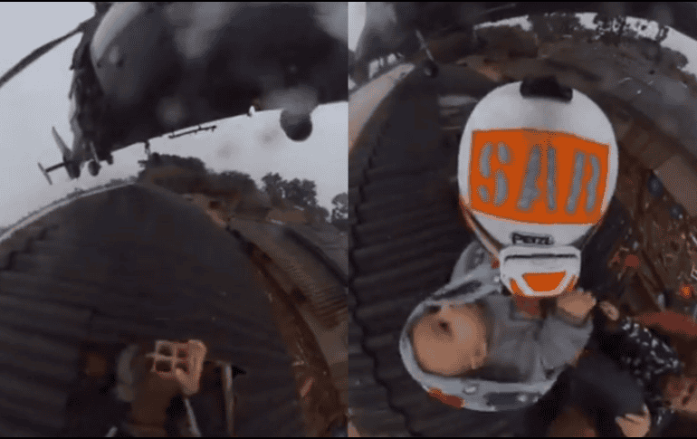 Además del niño, otras cuatro personas que residían en la misma casa fueron evacuadas mediante un helicóptero y llevadas a un lugar seguro. ESPECIAL.