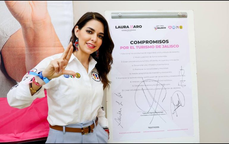 La candidata resaltó la importancia que tiene la entidad a nivel nacional al ser el tercer lugar en México en turistas y pasajeros aéreos. CORTESÍA