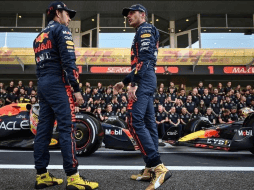 Max Verstappen señaló a Checo Pérez después de la carrera del domingo en el circuito de Florida. AFP/ ARCHIVO.