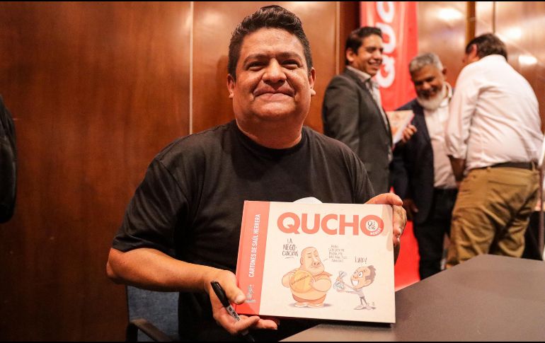 En la Asociación de Fabricantes de Muebles el monero de El Informador presentó su libro frente a una multitud de asistentes. EL INFORMADOR/H.FIGUEROA