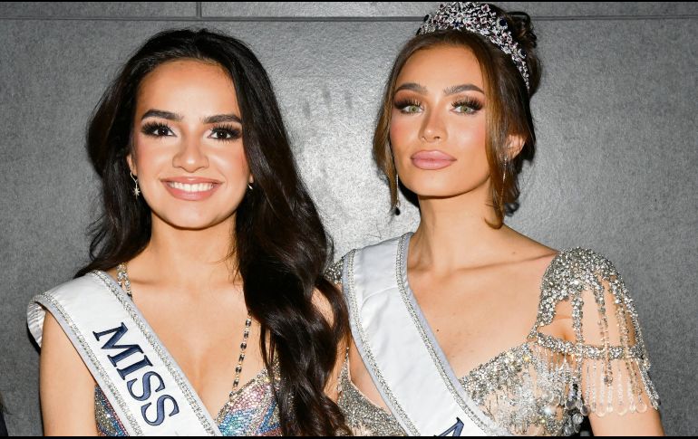 Miss Teen USA 2023, UmaSofia Srivastava, y Miss USA 2023, Noelia Voigt. AFP