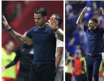 Gago y Anselmi, argentinos los dos, están a dos partidos de enfrentarse en la final como entrenadores debutantes en la Liga MX. IMAGO7 / Etzel Espinoza / Rafael Vadillo