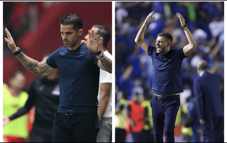 Gago y Anselmi, argentinos los dos, están a dos partidos de enfrentarse en la final como entrenadores debutantes en la Liga MX. IMAGO7 / Etzel Espinoza / Rafael Vadillo