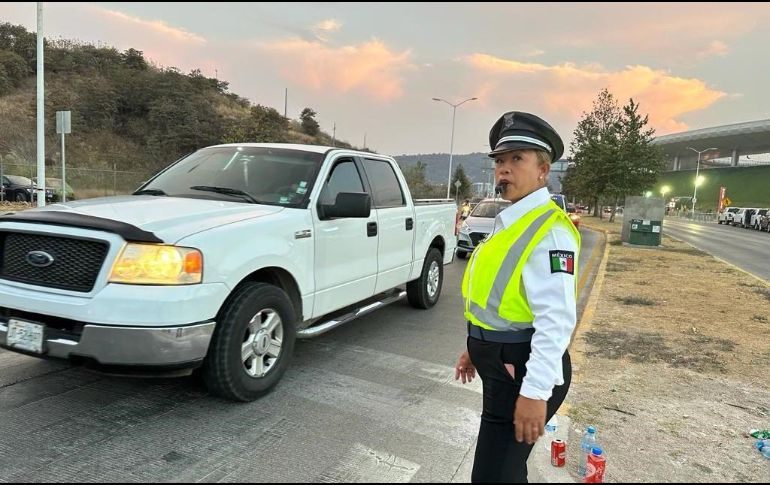La corporación estatal señaló que las y los oficiales trabajarán pie a tierra, en motocicletas y patrullas. ESPECIAL/ Policía Vial