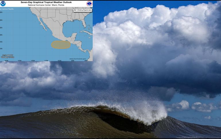 De acuerdo con la más reciente actualización de la Conagua, se prevé la formación de una zona de inestabilidad atmosférica con probabilidad para desarrollo ciclónico en 7 días. ESPECIAL / AFP y NHC