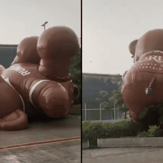 Oso inflable sale volando por fuertes vientos en Cuernavaca (VIDEO)