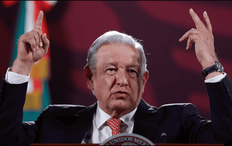 El Presidente de Mexico Andres Manuel López Obrador durante una conferencia de prensa en el Palacio Nacional de la Ciudad de Mexico. EFE/Sáshenka Gutierrez
