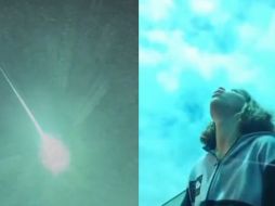 Una usuaria de TikTok grabó el momento exacto en que la luz verde pasaba sobre ella, generando un impactante espectáculo en el cielo. ESPECIAL