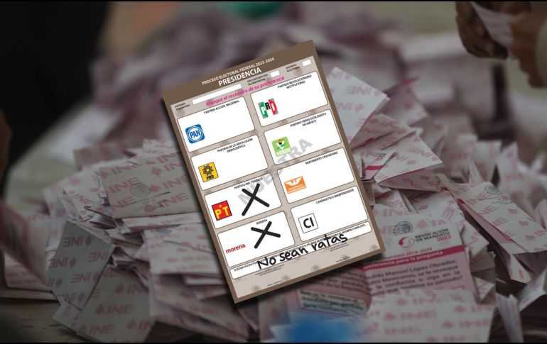 Un voto nulo es cuando el ciudadano no define claramente en la boleta un partido o coalición a la que asigna su voto. EL INFORMADOR / INE / ARCHIVO