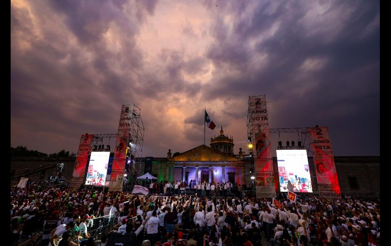 Claudia Sheinbaum fue acompañada por los principales liderazgos morenistas en Jalisco. EL INFORMADOR/ A. Navarro.