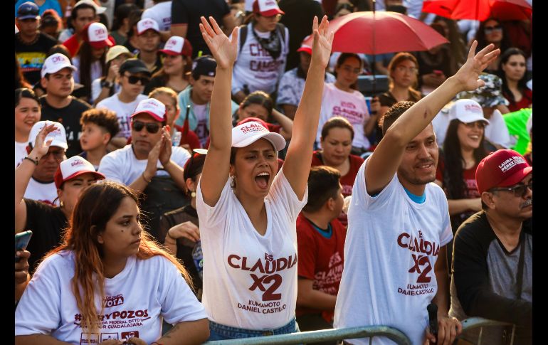 Claudia Sheinbaum fue acompañada por los principales liderazgos morenistas en Jalisco. EL INFORMADOR/ A. Navarro.