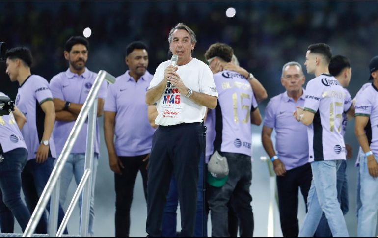 Antes de que se cierre por la remodelación de cara al Mundial de 2026, el estadio Azteca albergó la celebración del bicampeonato de las Águilas. EFE/S. Gutiérrez