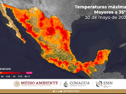 Las elevadas temperaturas permanecerán en 13 entidades del país. ESPECIAL/Foto de CONAGUA Clima en X