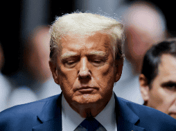 New York (United States), 30/05/2024.- Former US President Donald Trump leaves the courthouse after a jury found him guilty of all 34 felony counts in his criminal trial at New York State Supreme Court in New York, New York, USA, 30 May 2024. Trump faced 34 felony counts of falsifying business records related to payments made to adult film star Stormy Daniels during his 2016 presidential campaign. (tormenta, Nueva York) EFE/EPA/JUSTIN LANE / POOL