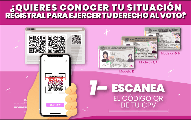 Escanea el código QR que se encuentra al reverso de tu credencial de elector y ubica tu casilla. ESPECIAL/INE