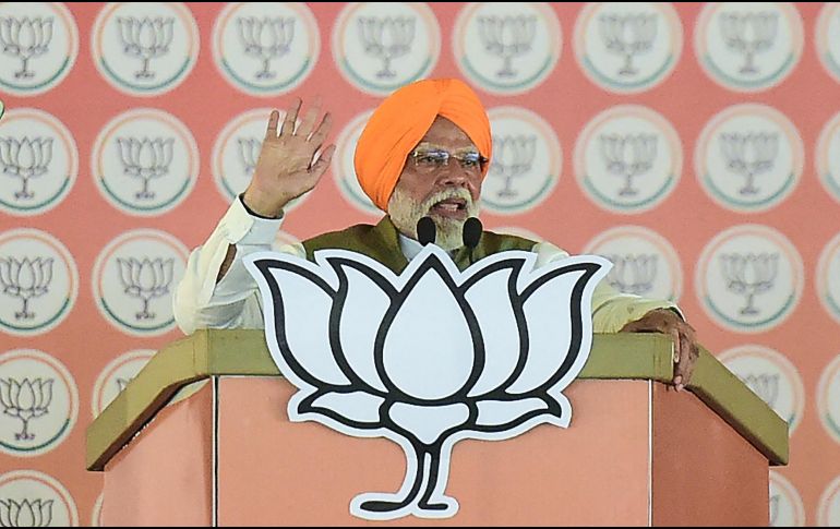 Modi ha buscado una reelección con base en su desempeño económico, con la India pasando a ocupar el quinto puesto mundial con respecto a su tamaño durante su mandato. AFP / ARCHIVO